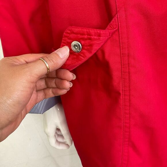 Mackintosh New England Snap Button Detachable Hood Rain Jacket Pea coat Red 1X - Picture 16 of 16